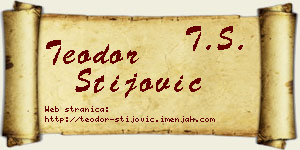 Teodor Stijović vizit kartica